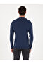 Indigo Slim Fit Cotton Blend Polo Collar Knit Sweater 50318712-Vr028 - 5