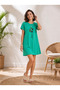 Women's Crew Neck Butterfly Print Mini Summer T-Shirt Dress - 2