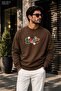 Men's Lucky Vibes Printed Cycling Round Neck Casual Sweatshirt