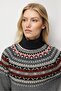 Women's Full Turtleneck Robe Jacquard Wool Sweater Smoked - 4
