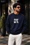 Men's Everything Will Be Ok Printed Cycling Round Neck Casual Sweatshirt