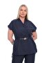 Plus Size Gold Buckle Belted Lace Detailed Thick Fabric Double Set - 3