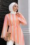 Asymmetrical Tunic with Vertical Stripe Detail Tsd260276 Orange - 2