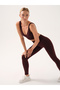Motion Cross Waist Leggings Burgundy - 5