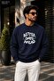 Men's Better Days Ahead Printed Cycling Round Neck Casual Sweatshirt
