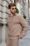 Mink Zipper Detailed Stand Collar Fleece Men's Tracksuit Set E7372 - 2