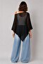 Women's Modern Stylish Transparent Asymmetrical Poncho Blouse – Loose Fit - 2