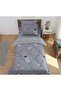 Single Double-Sided Astronaut Patterned Wellsoft Quilt 155X215 + 1 Pillowcase - 3