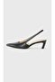 Leather Kitten Slingback Pumps