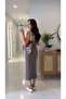 Zr Sidda Mink Turtleneck Padded Sleeveless Knitwear Dress - 3