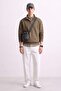 Men's Half-Zip Stand Collar Thessaloniki Sweatshirt - Brown - 2