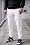 Men's White Combed Cotton Sweatpants