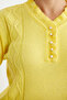 Pearl Button Detailed Motif Knitwear Sweater - Yellow - 4