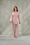 Women's Chain Patterned Satin Kimono Dressing Gown Pajama Set Verona & Belted Nightgown Set, Dowry Honeymoon - 3