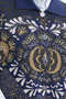 Floral Motif Wool Knitwear Vest - Navy Blue - 4