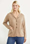 Oversize Pocketed Knitwear Jacket - Beige