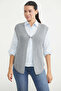 Agraf Detailed Wool Knitwear Vest - Light Gray - 5