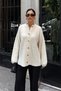 Women's Ecru Button Detailed Ultra Soft Premium Knitwear Cardigan - 6
