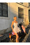 Women's Powder Corseted Striped Mini Dress 5424 - 8