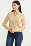 Knitwear Cardigan with Zipper Closure Pocket - Beige - 4