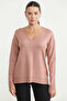 V-Neck Basic Knitwear Sweater - Rose - 2
