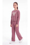 Top and Bottom Ribbon Printed Girls' Tracksuit Set - 4