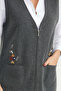 Zippered Wool Knitwear Vest - Dark Gray - 4
