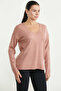 V-Neck Basic Knitwear Sweater - Rose - 5