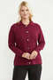 Collared Buttoned Knitwear Cardigan - Claret Red - 2