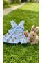 Bambal 6013 baby girl rabbit and carrot blue gilet dress