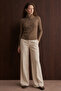 Full Fisherman Buttoned Knit Sweater - Milk Coffee