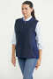 Quilted Detailed Zippered Knitwear Vest - Navy Blue - 5