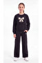 Top and Bottom Ribbon Printed Girls' Tracksuit Set - 2
