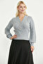 Button Detailed Knitwear Sweater - Gray - 3