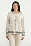 Wool Buttoned Thick Knit Cardigan - Stone - 3