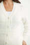 Motifed Buttoned Knitwear Cardigan - Bone - 5