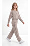 Saint Troper Printed Ribbed Soft Textured-Comfort Fabric Girls' Top and Bottom Tracksuit Set - 2