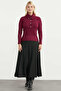 Full Fisherman Buttoned Knitwear Sweater - Burgundy