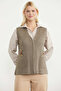 Zippered Wool Knitwear Vest - Milk Coffee - 2