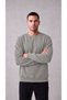 Men's Gray Crew Neck Sweatshirt 3 Yarn Soft Fabric - 2
