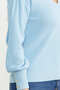 Princess Sleeve V-Neck Knit Sweater - Blue - 5
