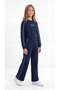 Saint Troper Printed Ribbed Soft Textured-Comfort Fabric Girls' Top and Bottom Tracksuit Set - 2