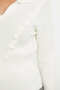 Polo Collar Ruffled Knit Sweater - Bone - 5