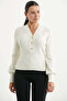 Button Detailed Knitwear Sweater - Bone - 2