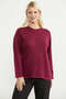 Crew Neck Motif Knitwear Sweater - Claret Red - 3