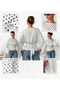 Women's Boat Neck Polka Dot Spanish Sleeve Slit Blouse - 5