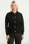 Buttoned Crew Neck Knit Cardigan - Black