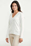 V-Neck Basic Knitwear Cardigan with Pockets - Bone - 2