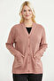 Ribbed Pocket Detailed Knitwear Cardigan - Rose - 2