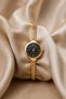Women's Pinterest Model Gold Color Steel Strap Wristwatch